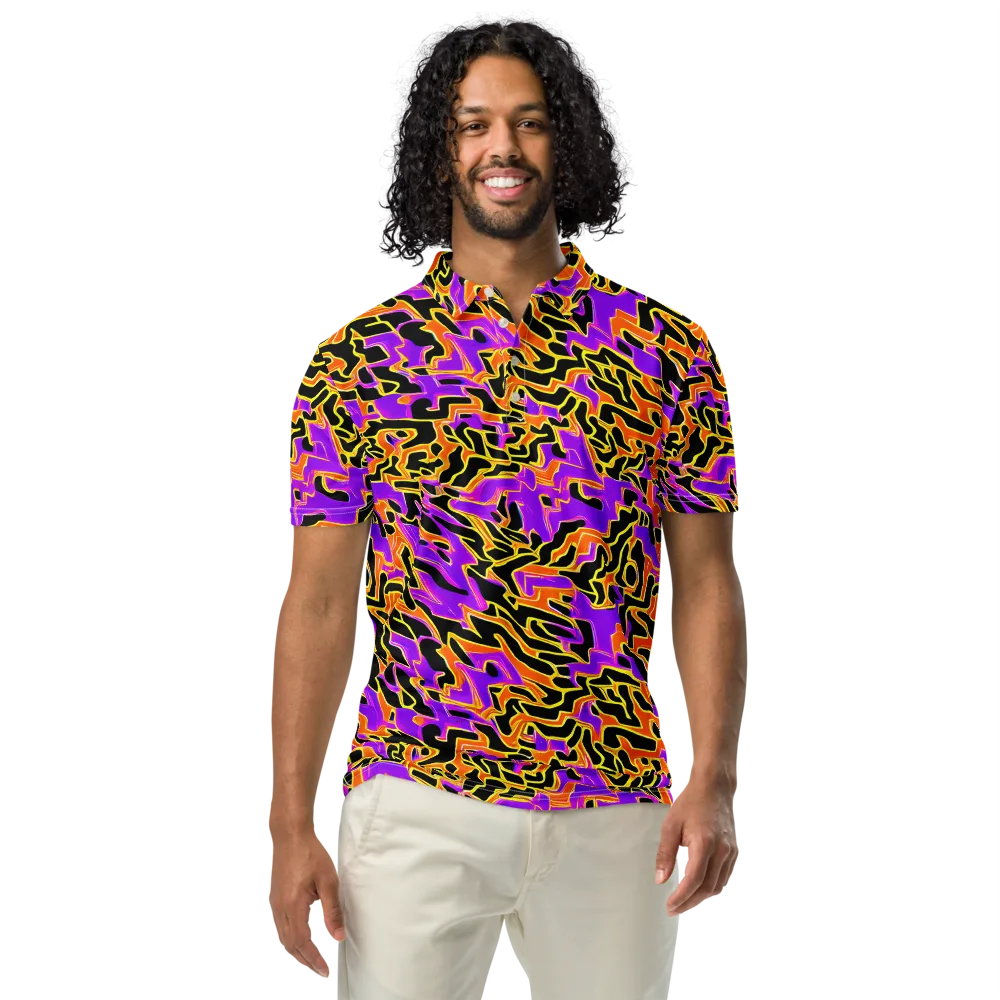 Inferno Pulse on Men's Slim Fit Polo Shirt — Front