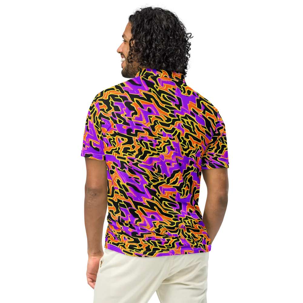 Inferno Pulse on Men's Slim Fit Polo Shirt — Back