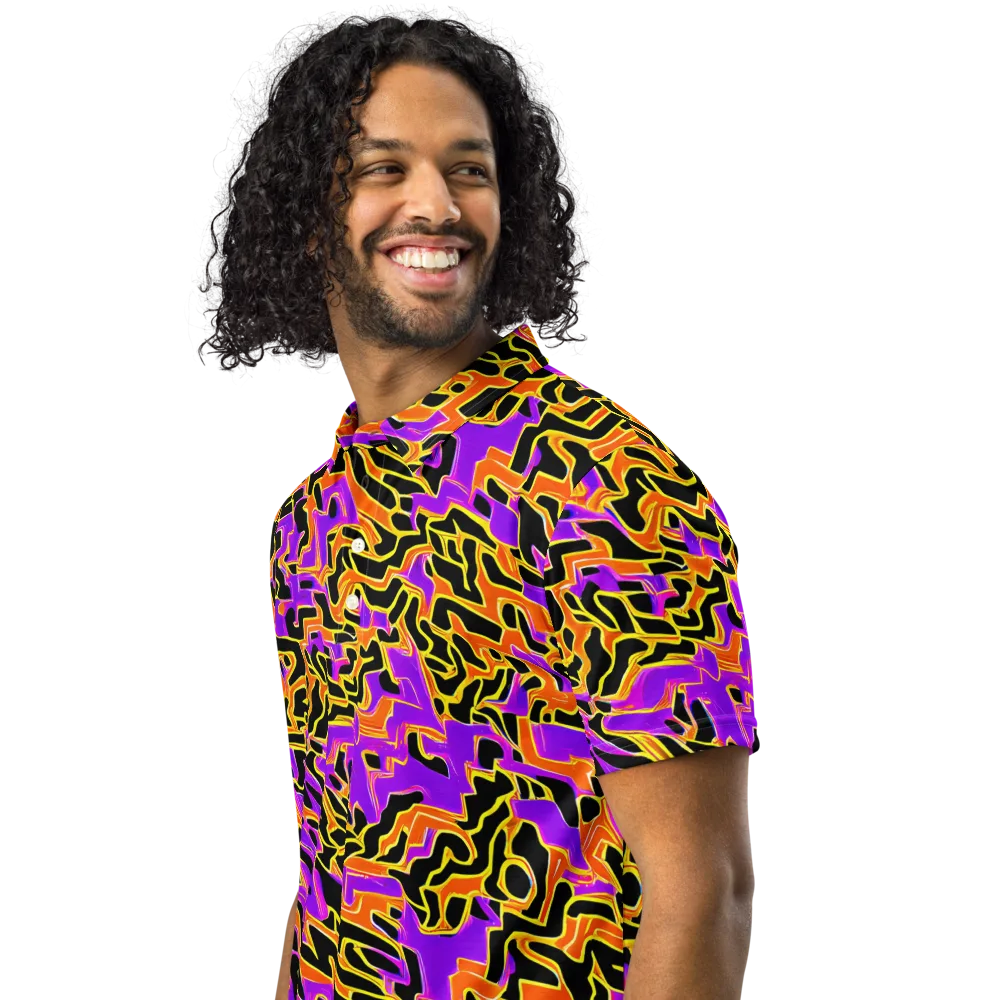 Inferno Pulse on Men's Slim Fit Polo Shirt — Left Front