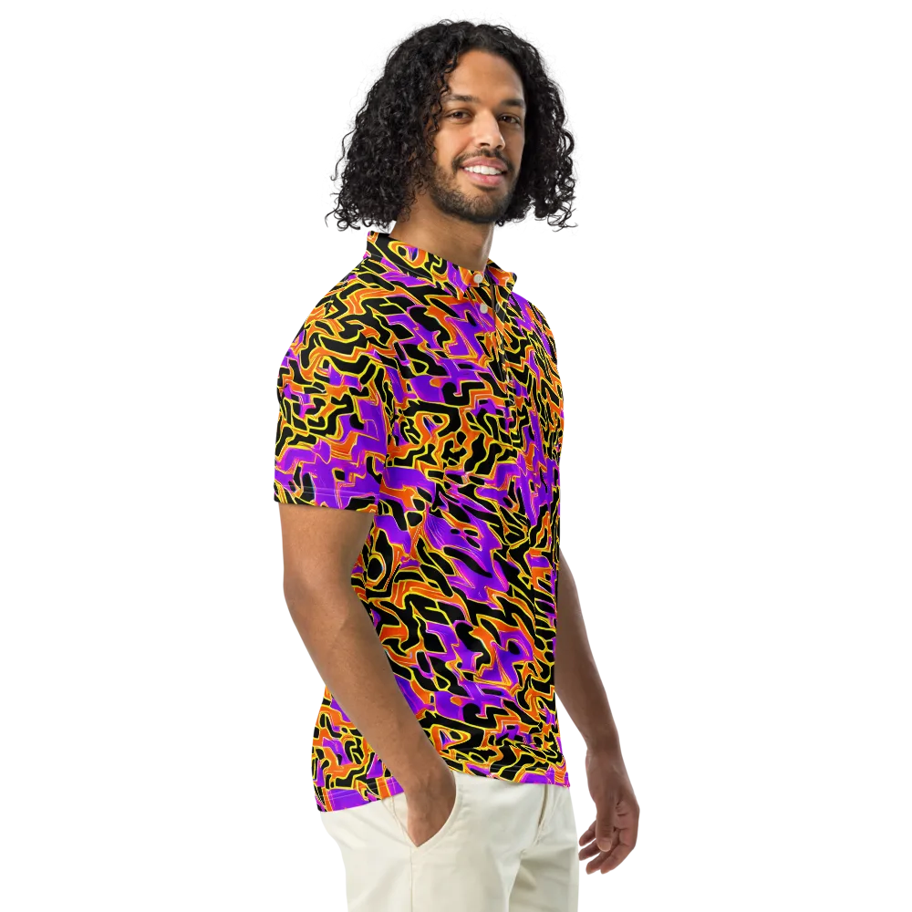 Inferno Pulse on Men's Slim Fit Polo Shirt — Right Front