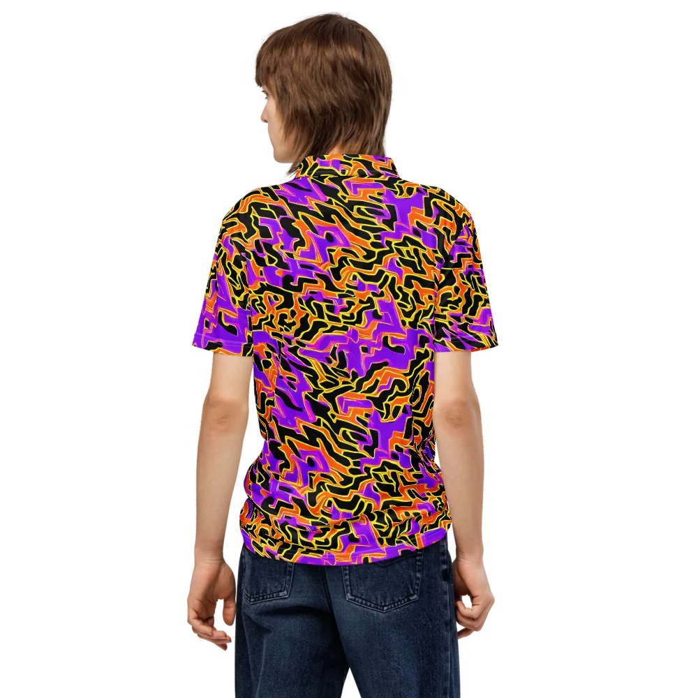 Inferno Pulse on Men's Slim Fit Polo Shirt — Back