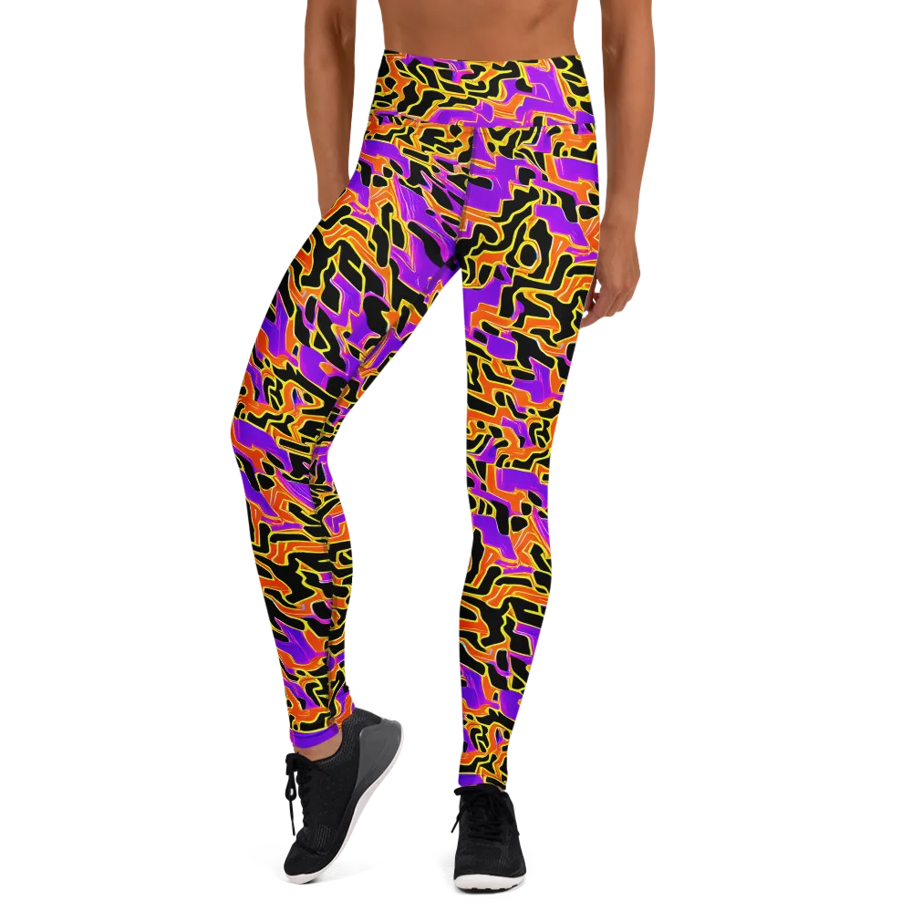 Inferno Pulse on Yoga Leggings — Front