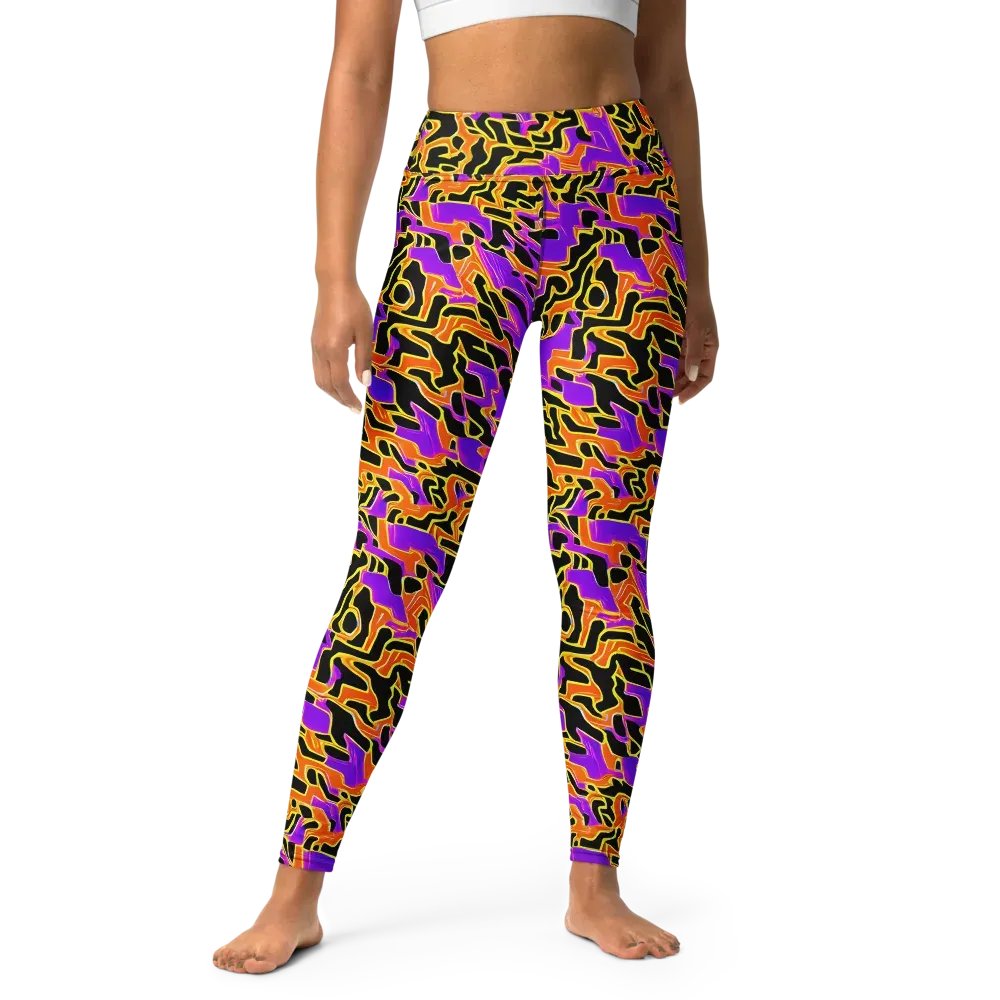 Inferno Pulse on Yoga Leggings — Front