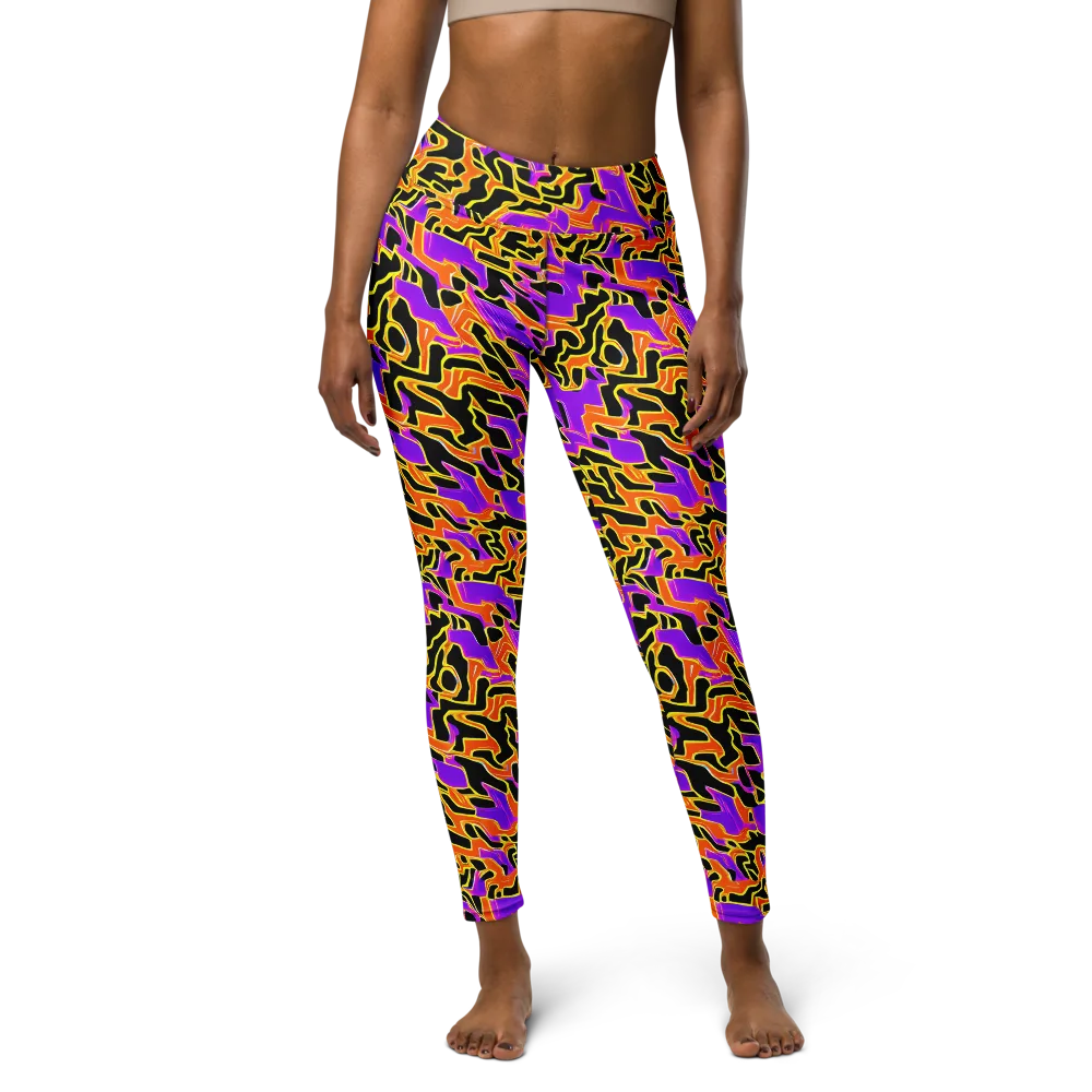 Inferno Pulse on Yoga Leggings — Front