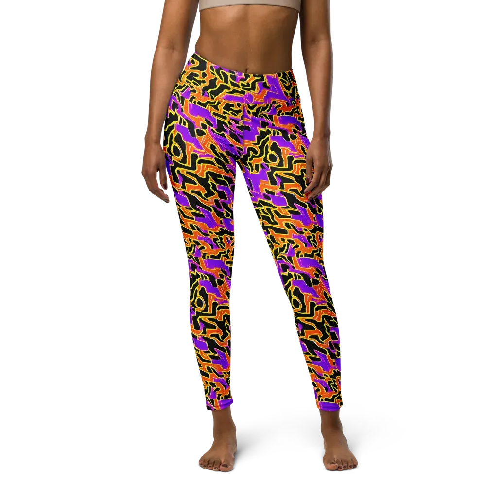 Inferno Pulse on Yoga Leggings — Front