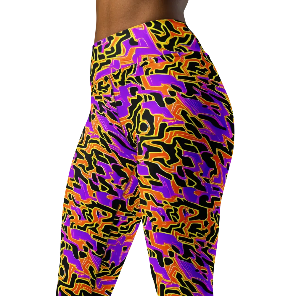 Inferno Pulse on Yoga Leggings — Left Front
