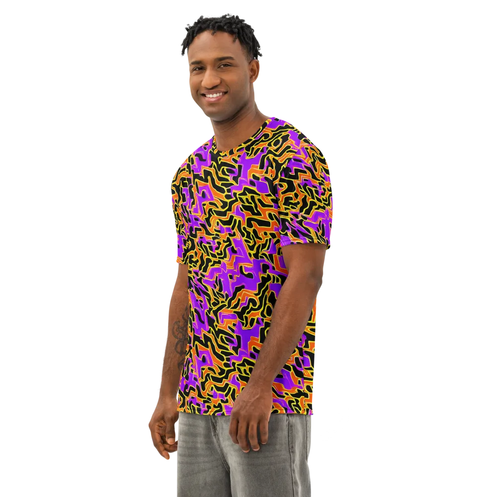Inferno Pulse on Men's Cotton Crew Neck T-Shirt — Left Front