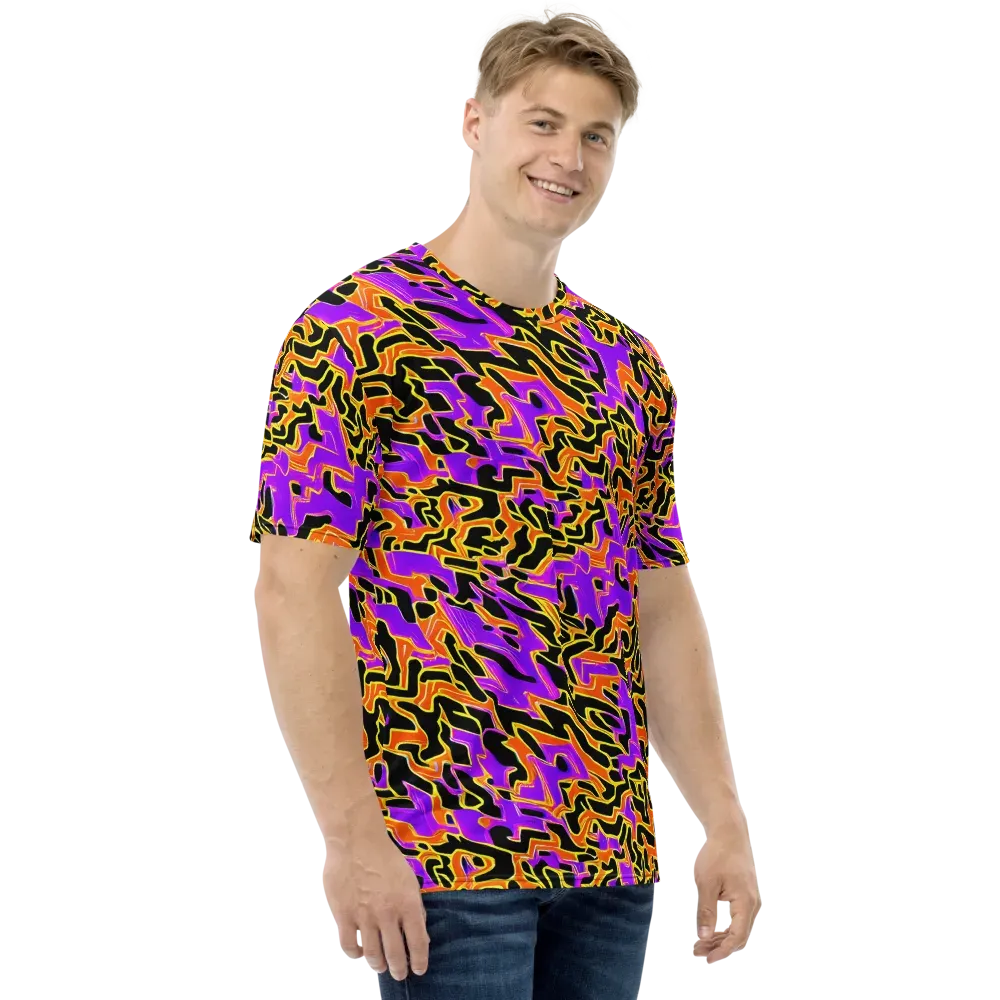 Inferno Pulse on Men's Crew Neck T-Shirt — Right