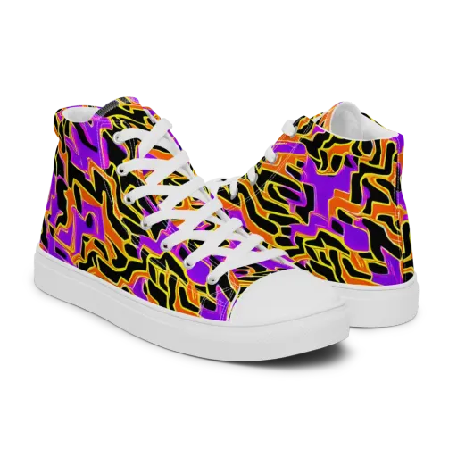 Inferno Pulse on a Men's High Top Canvas Shoes