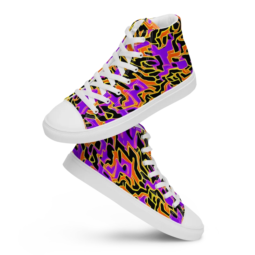 Inferno Pulse on Men's High Top Canvas Shoes — Front