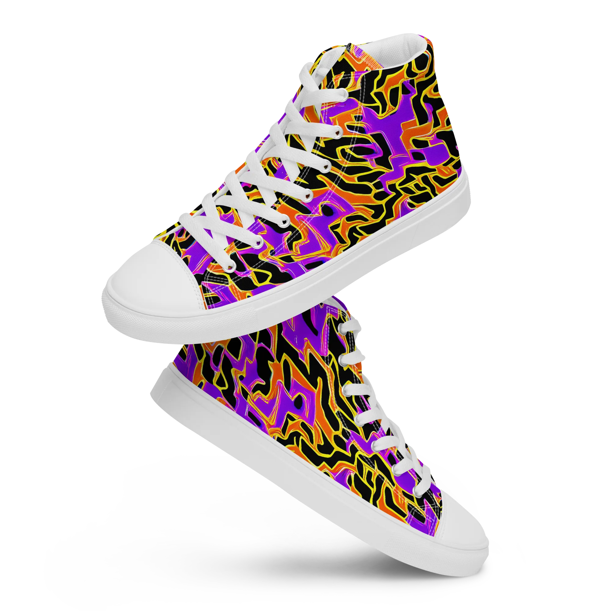 Inferno Pulse on Women's High Top Canvas Shoes — Front