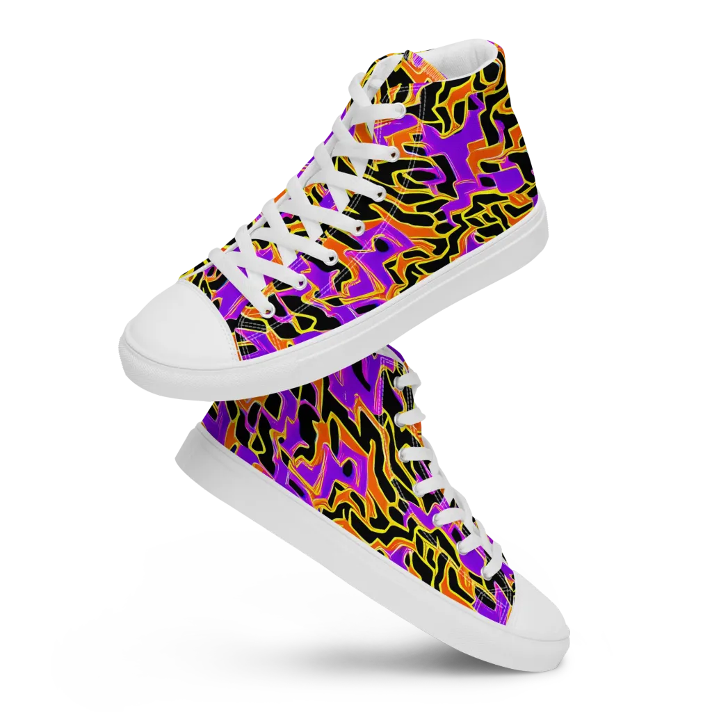 Inferno Pulse on Women's High Top Canvas Shoes — Front