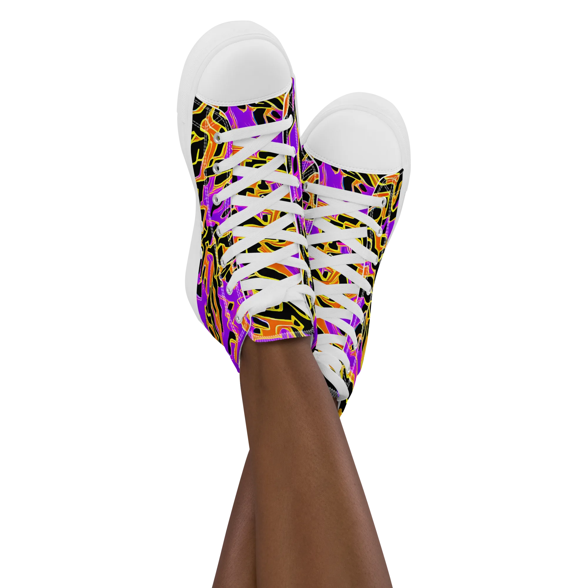 Inferno Pulse on Women's High Top Canvas Shoes — Front