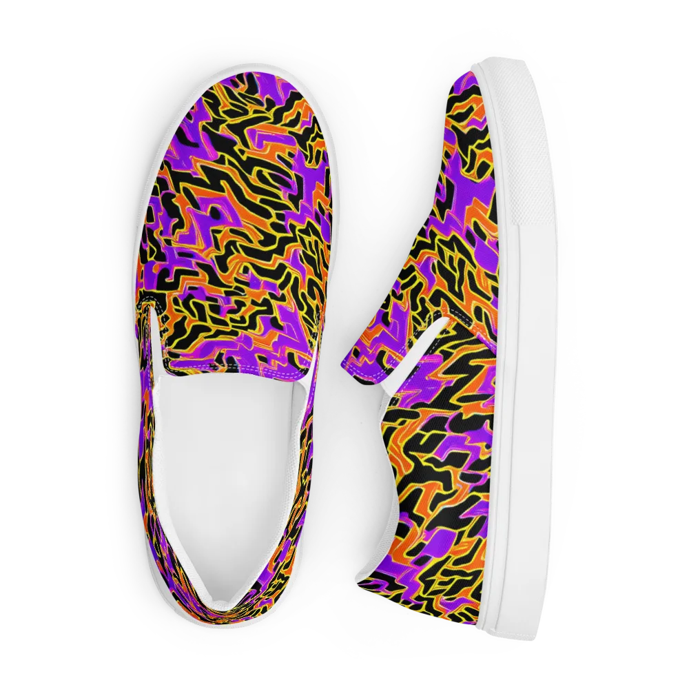Inferno Pulse on Men's Slip-On Canvas Shoes — Front