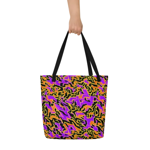 Inferno Pulse on a Large Tote Bag W/ Pocket