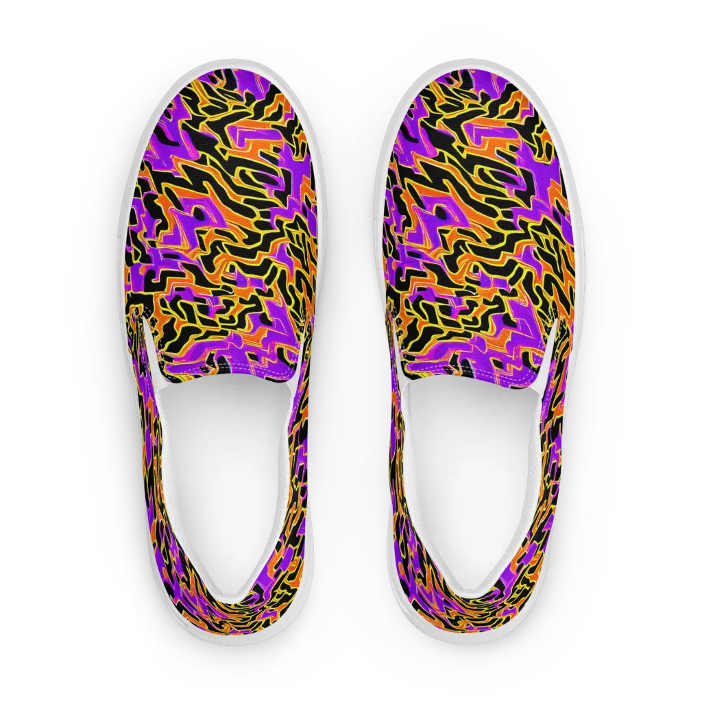 Inferno Pulse on Women's Slip-On Canvas Shoes — Front