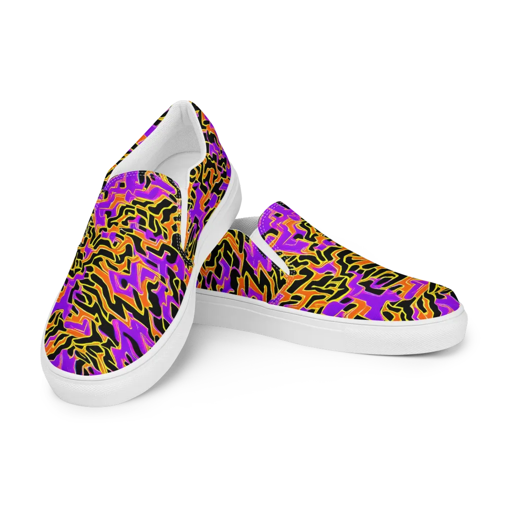 Inferno Pulse on Women's Slip-On Canvas Shoes — Left Front