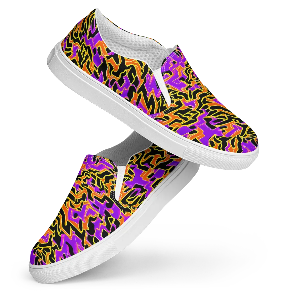 Inferno Pulse on Women's Slip-On Canvas Shoes — Front
