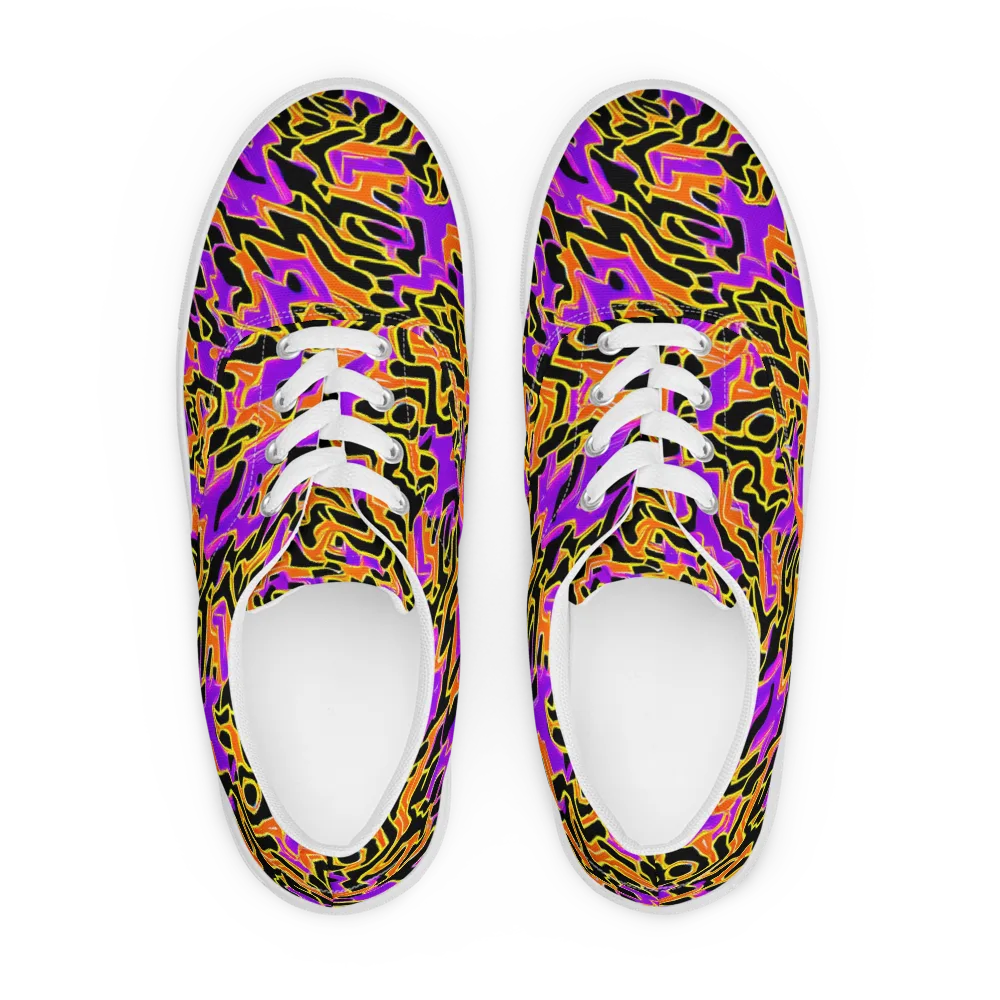 Inferno Pulse on Men's Lace-Up Canvas Shoes — Front