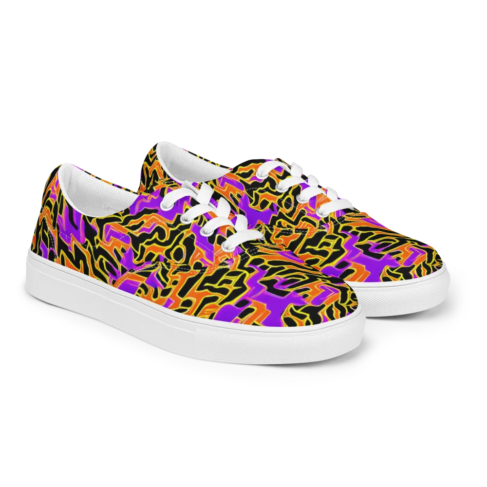 Inferno Pulse on Men's Lace-Up Canvas Shoes — Right Front
