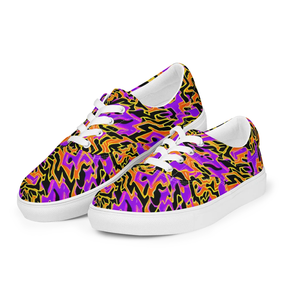 Inferno Pulse on Men's Lace-Up Canvas Shoes — Left Front