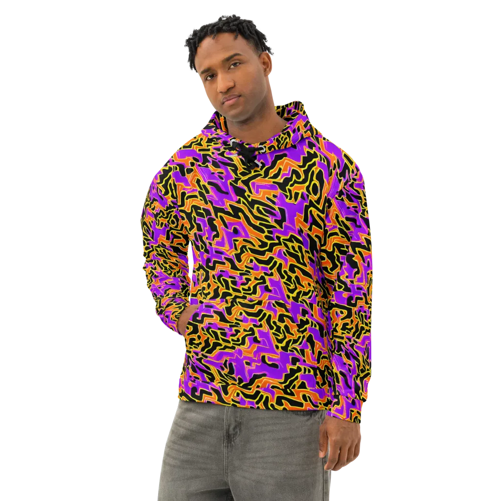 Inferno Pulse on Cotton Hoodie — Left Front