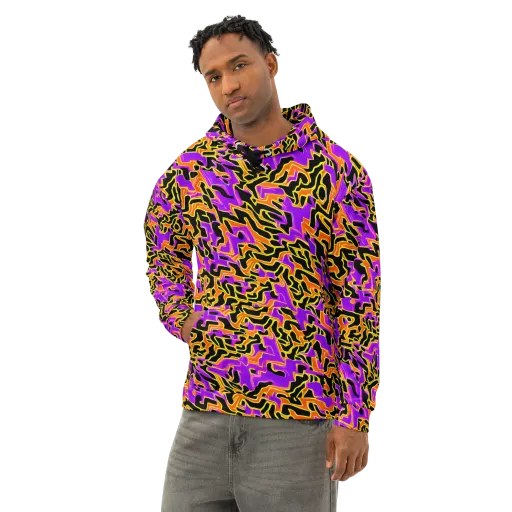 Inferno Pulse on a Cotton Hoodie