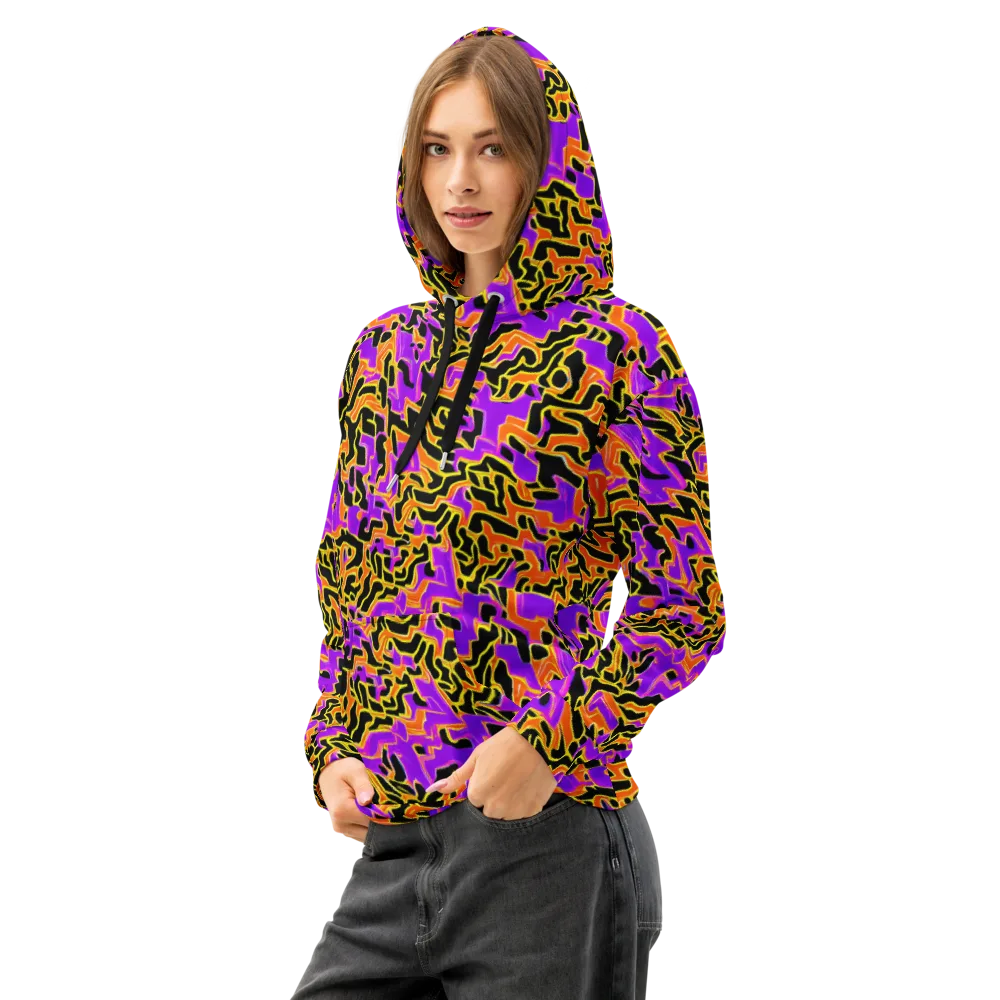 Inferno Pulse on Cotton Hoodie — Left Front