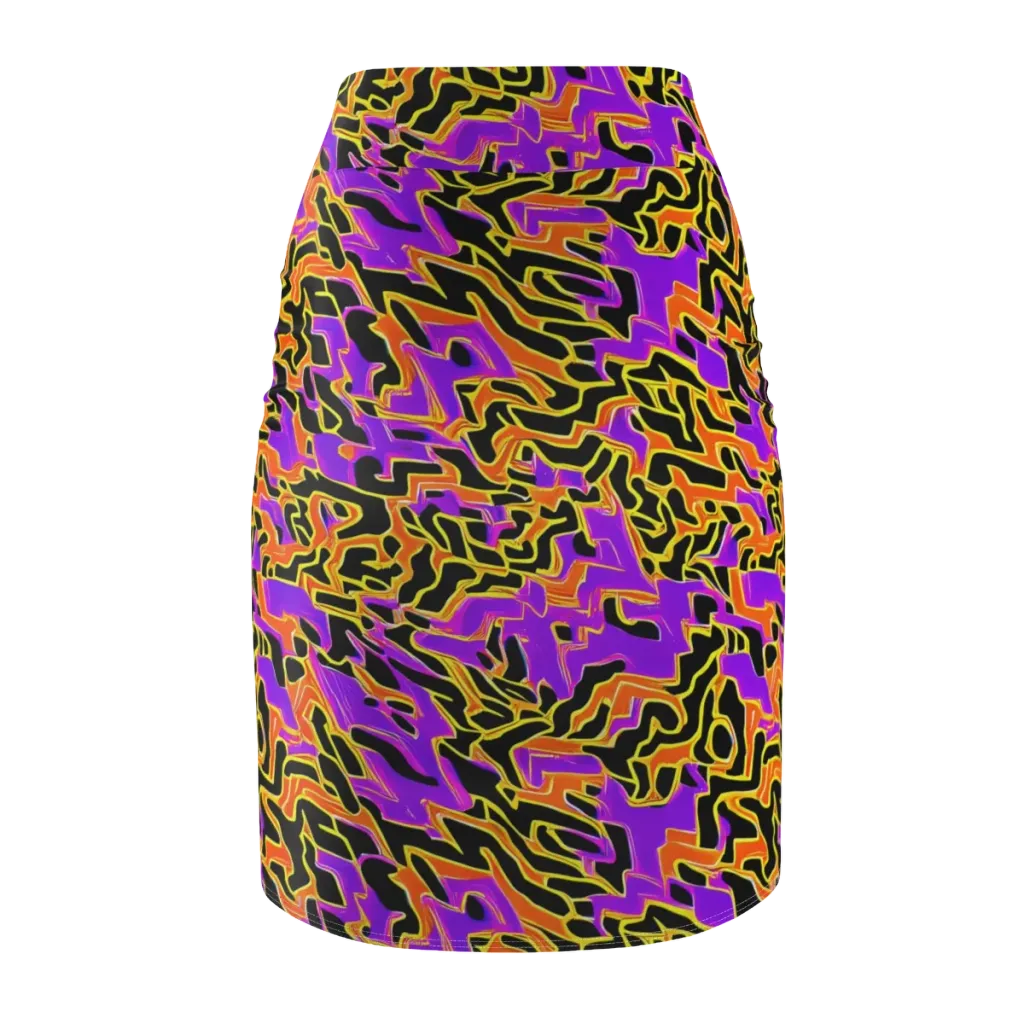 Inferno Pulse on Pencil Skirt — Back