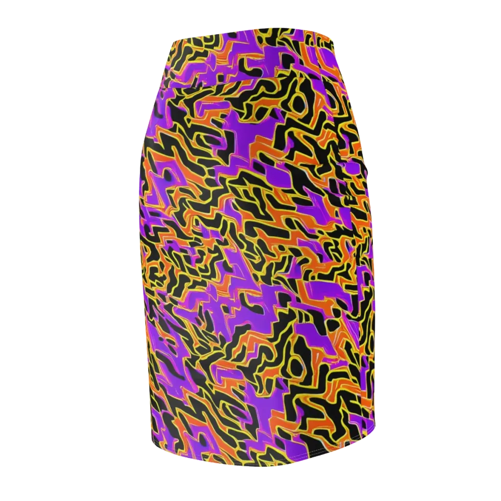 Inferno Pulse on Pencil Skirt — Back Side