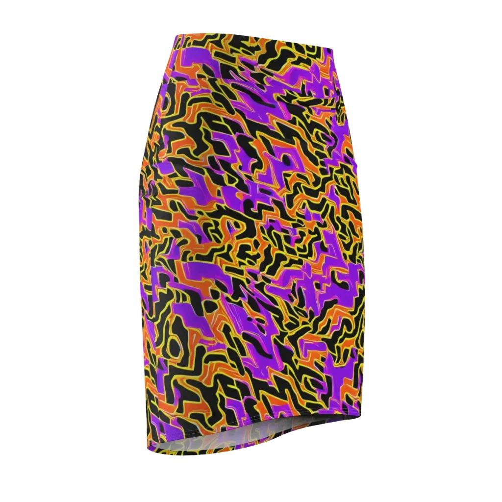 Inferno Pulse on Pencil Skirt — Front Side