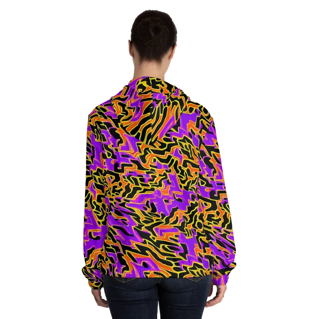 Inferno Pulse on Women's Full-Zip Hoodie — Back On Person