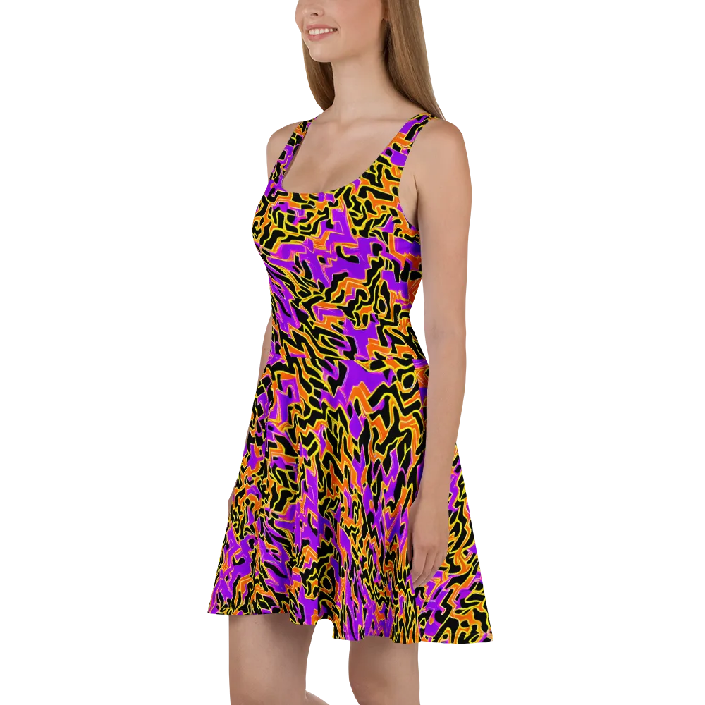 Inferno Pulse on Skater Dress — Left
