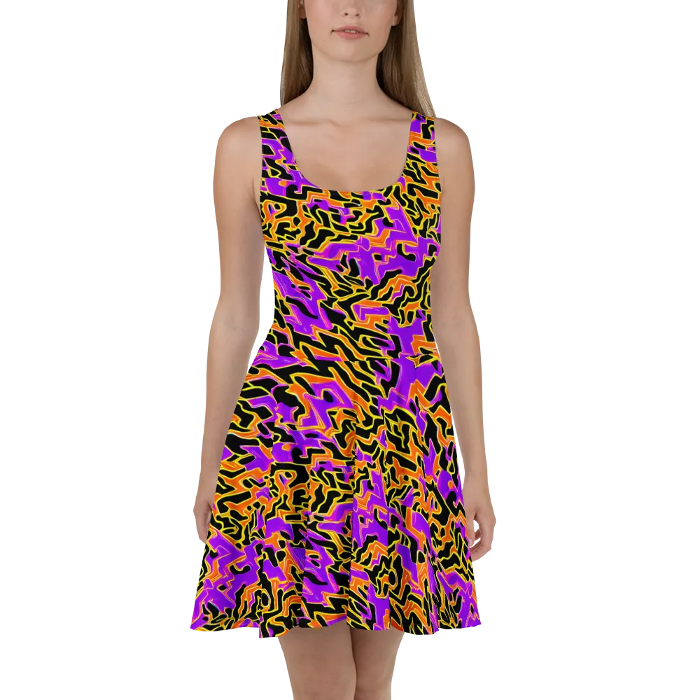 Inferno Pulse on Skater Dress — Front
