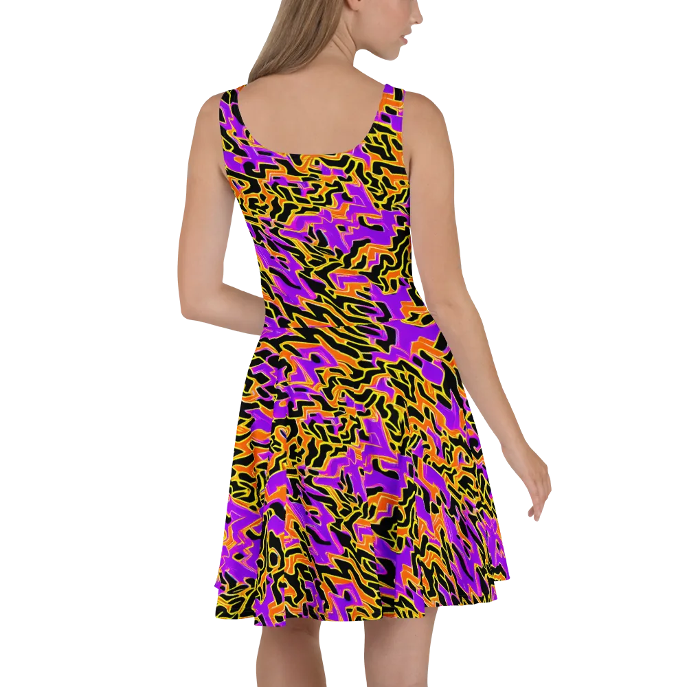 Inferno Pulse on Skater Dress — Back