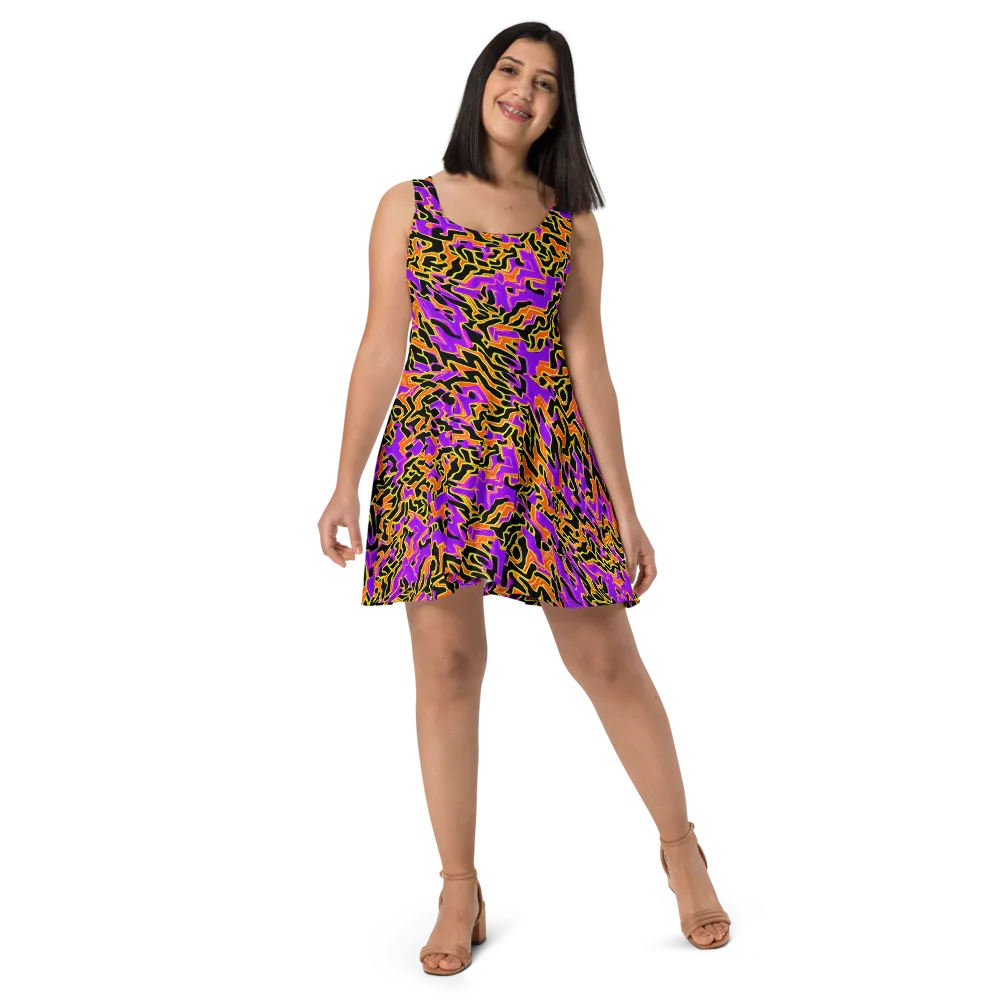 Inferno Pulse on Skater Dress — Front