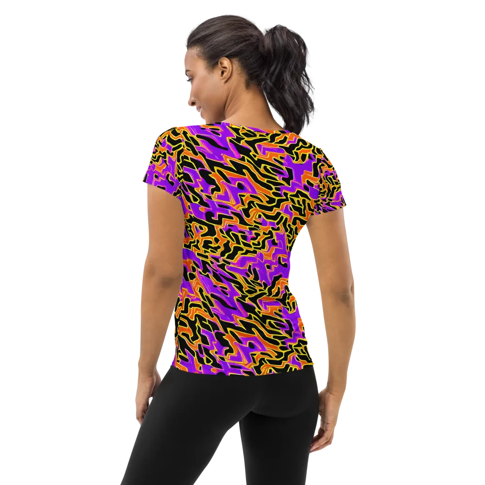 Inferno Pulse on Women's Athletic T-Shirt — Back