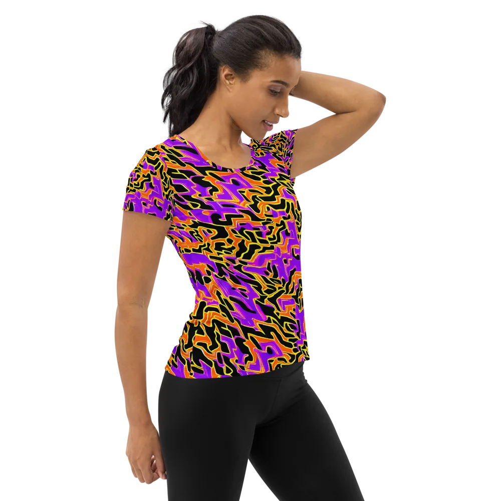 Inferno Pulse on Women's Athletic T-Shirt — Right