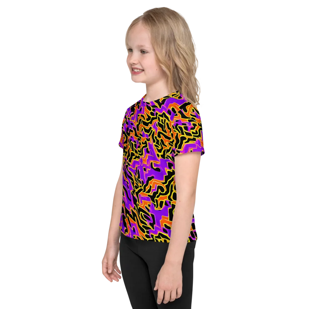 Inferno Pulse on Kids Crew Neck T-Shirt — Left