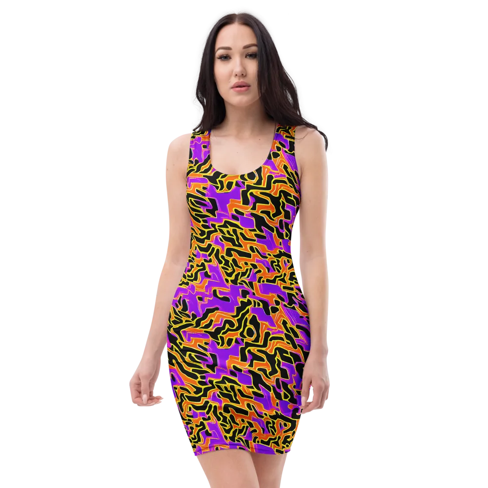 Inferno Pulse on Bodycon Dress — Front