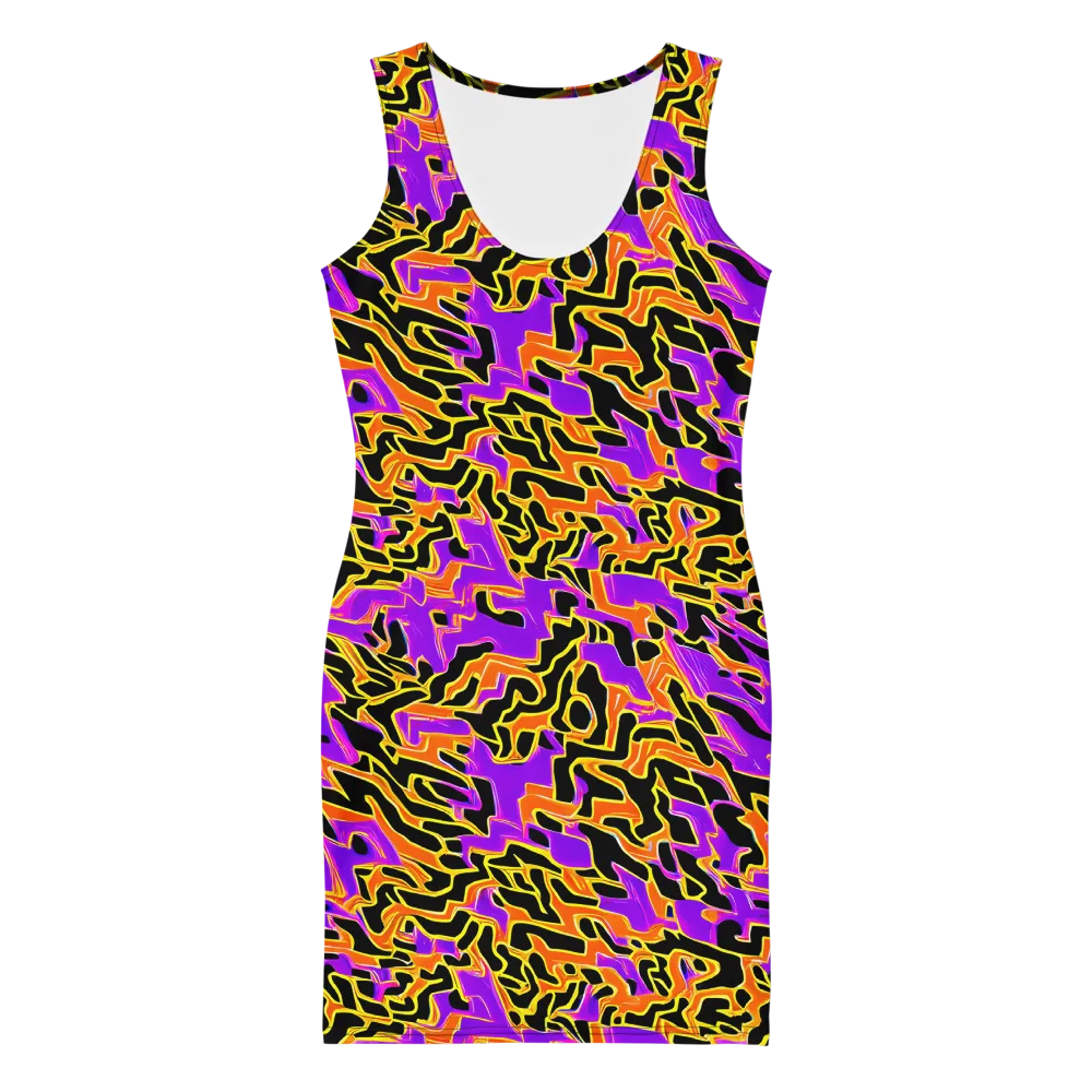 Inferno Pulse on Bodycon Dress — Front