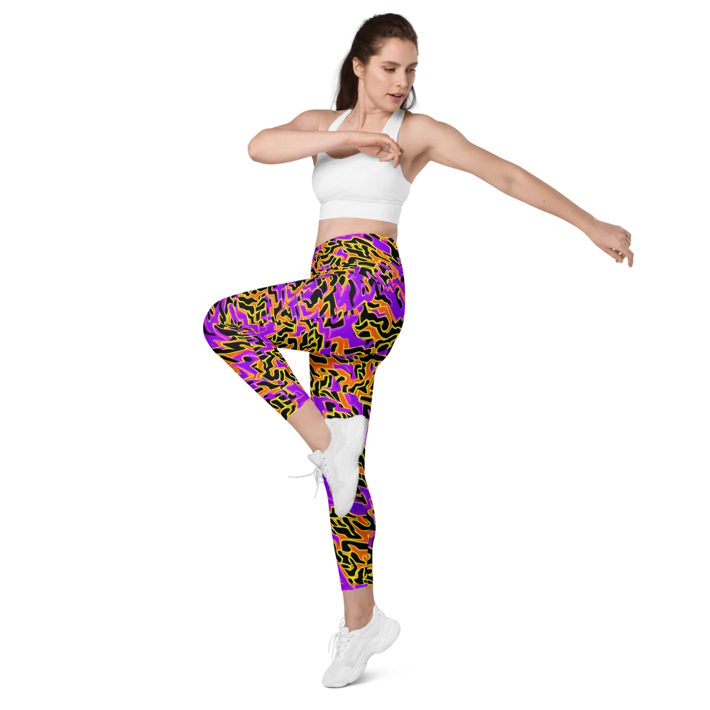 Inferno Pulse on Leggings with Pockets — Left Front