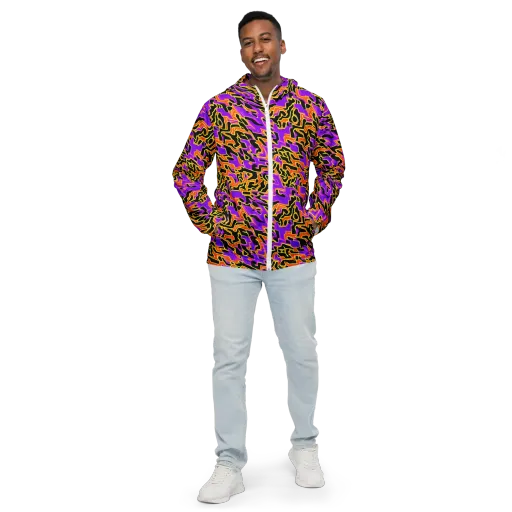 Inferno Pulse on a Men's Windbreaker