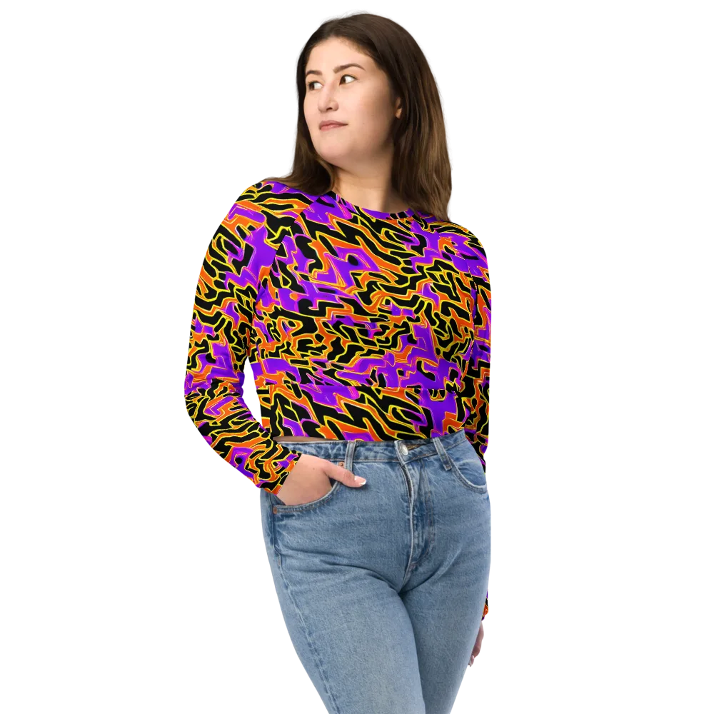 Inferno Pulse on Long Sleeve Crop Top — Front