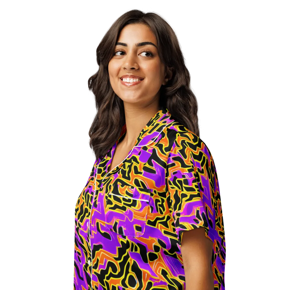 Inferno Pulse on Women's Short Sleeve Pajama Top — Left Front