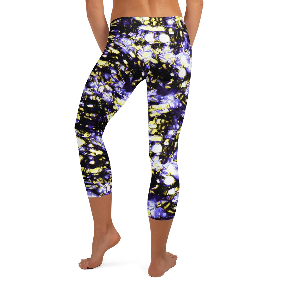 Royal Collision on Capri Leggings — Back