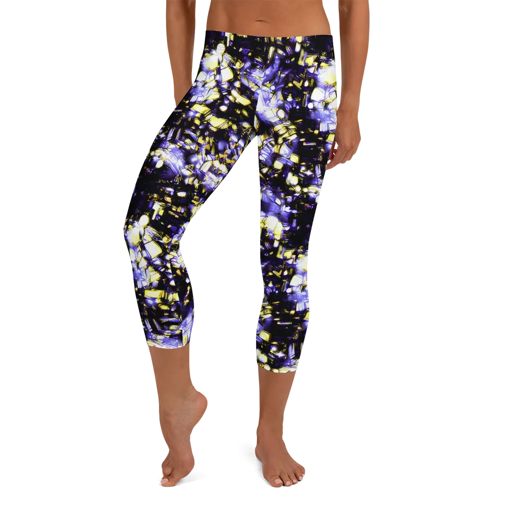 Royal Collision on Capri Leggings — Front