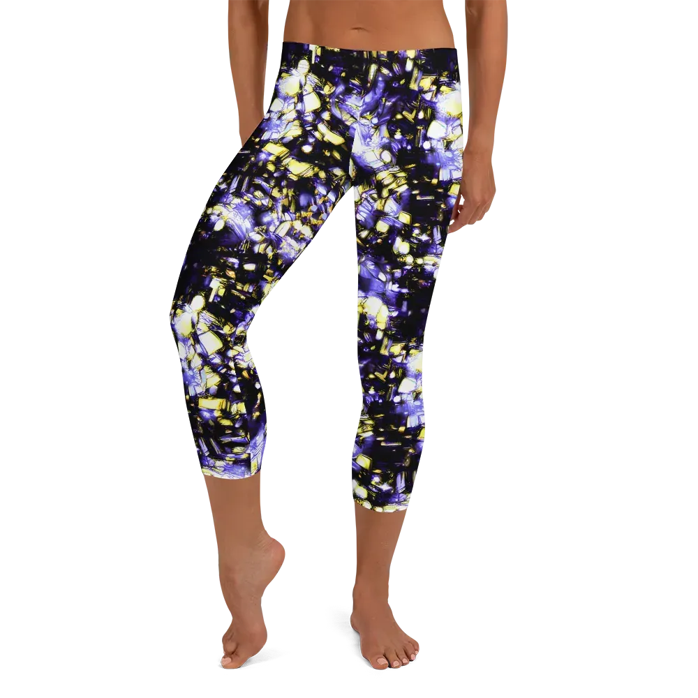 Royal Collision on Capri Leggings — Front