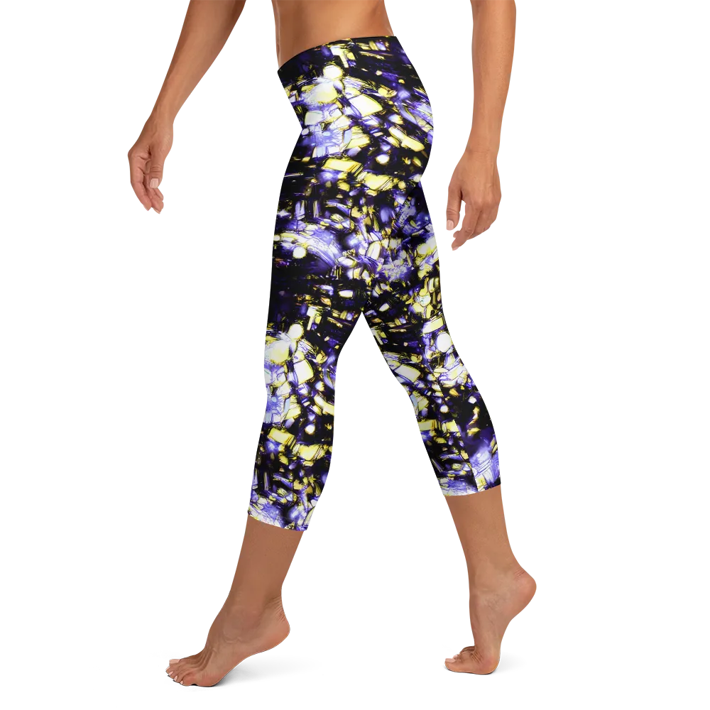 Royal Collision on Capri Leggings — Left