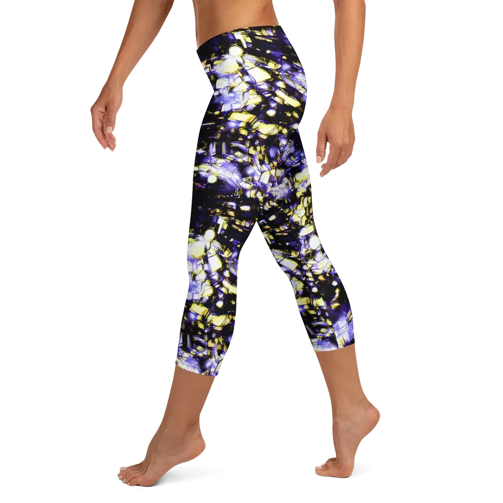 Royal Collision on Capri Leggings — Left